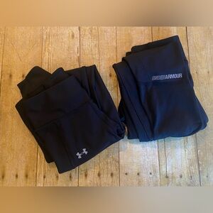 Two‎ Pairs Under Armour Black Performance Leggings